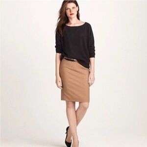 J Crew The Pencil Skirt Wool Blend Tan Size 12
